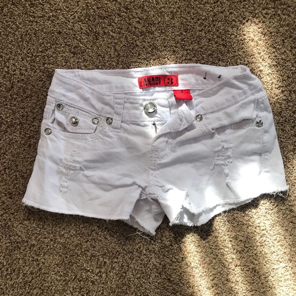 White jean shorts